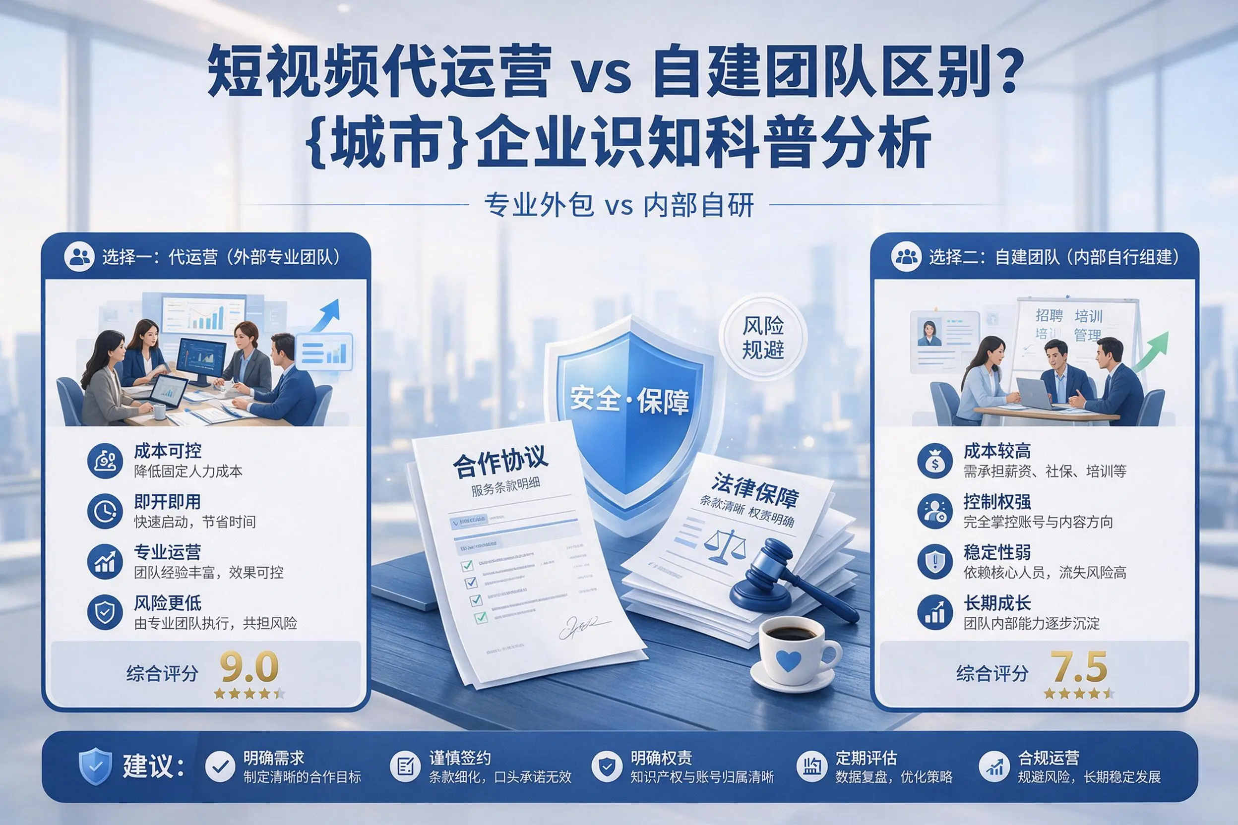 短视频代运营与自建团队区别?湘西企业认知科普分析