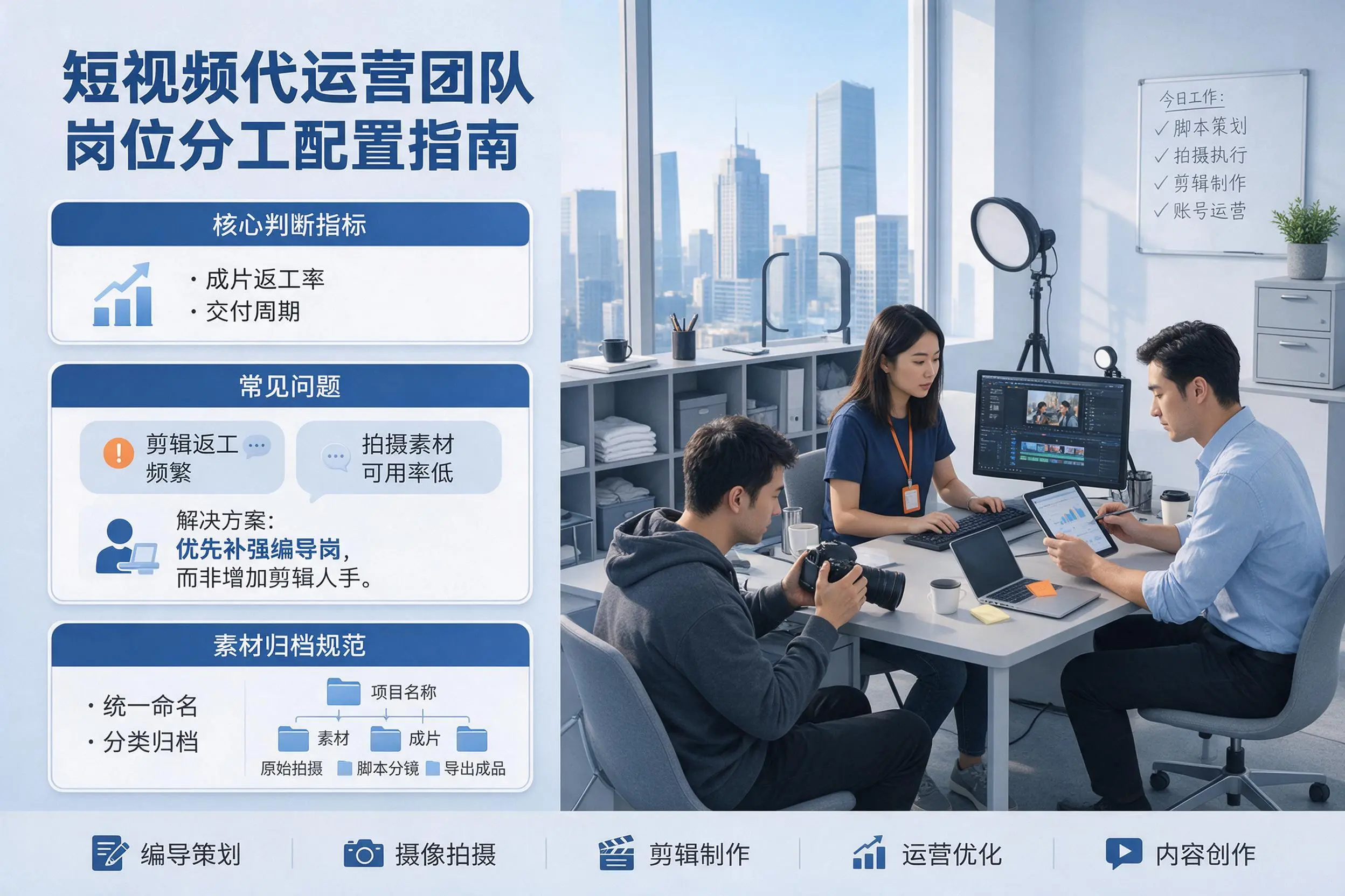 短视频代运营团队如何配置?湘西企业岗位分工科普说明