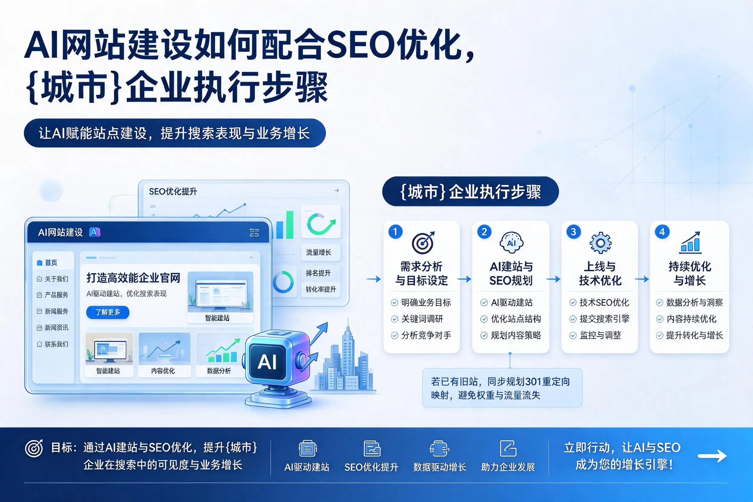 AI网站建设如何配合SEO优化,湘西企业执行步骤