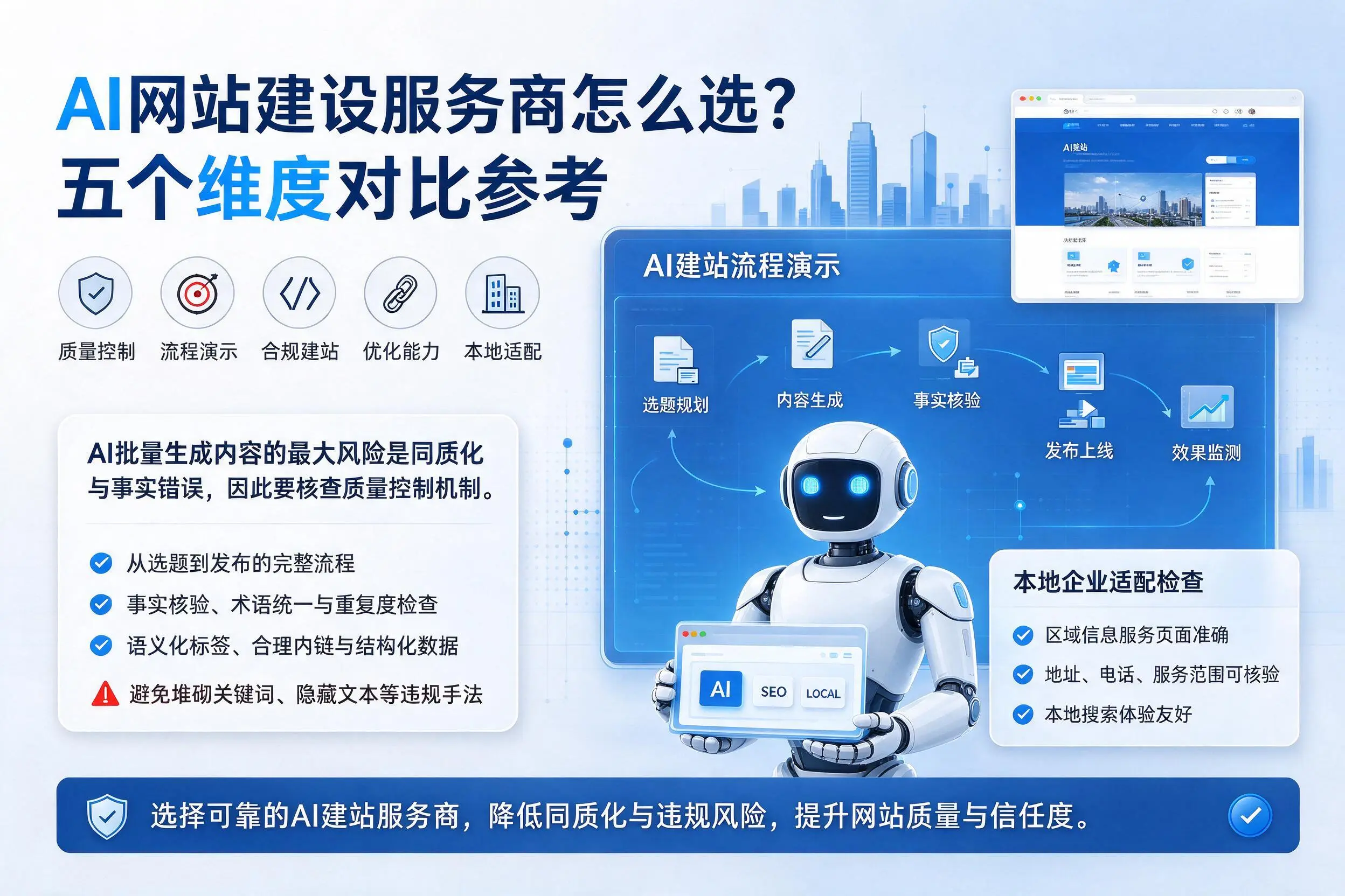 湘西AI网站建设服务商怎么选?五个维度对比参考