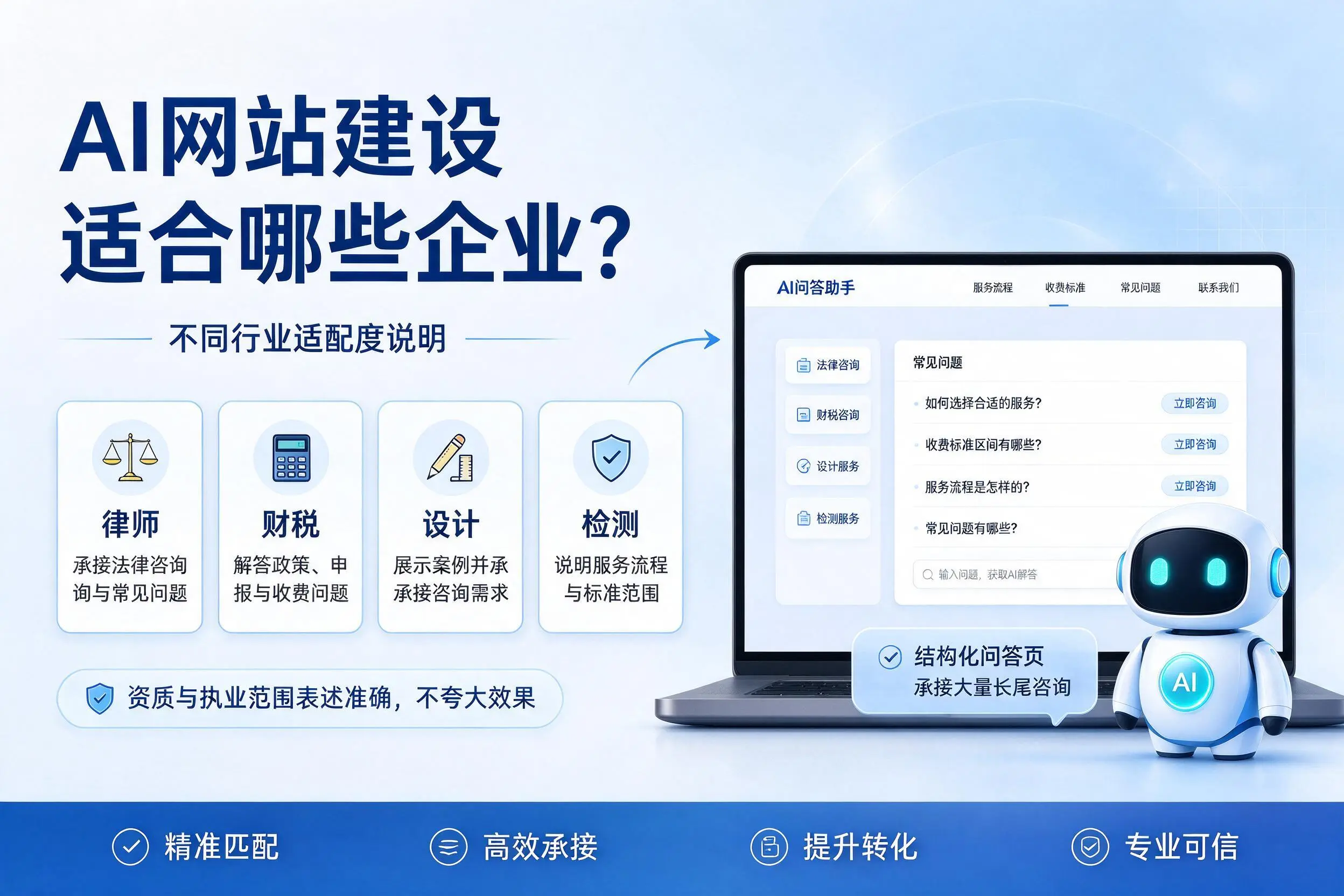 AI网站建设适合哪些企业?湘西不同行业适配度说明